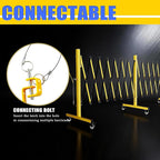 Industrial Expandable Barricade,Folding Security Gate Safety Barricade with Casters,Mobile Barrier Gate Outdoor,Adjustable Traffic Fence for Road Construction, Traffic Control,Pool (17FT-2PCS)