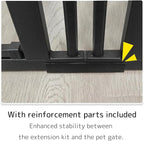 Lumizone Extra Tall Cat Gate Extension Kit 55.12" High Pressure Mounted 2025 New 8.27" Extra Wide 1.37" Gap No Drilling Tall Pet Gate for Dogs (Black, 55.12" H x 8.27" W, Extension)