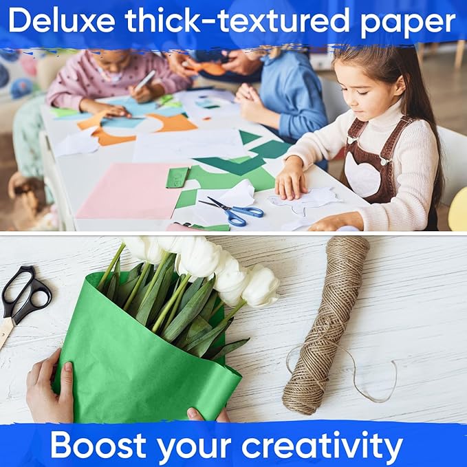 18" x 1200" (100 ft) Green Kraft Paper Roll (Value Pack of 2), 45 lbs Thickness, Made in USA Colored Kraft Paper for School, Bulletin Board - Odorless, Non-Toxic, Safe for Kids