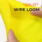 1 inch Split Braided Cable Management Sleeve for USB Cable Power Cord Audio Video Cable, High-Temperature Automotive Harness Wire Loom Cord Protector from Cat Dog Chewing (Yellow, 10FT)