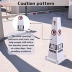 26.5" Caution Cones, 4-Sided Visible Safety Signs with Heavy Rubber Base, Warning for Slip & Fall Prevention, Indoor/Outdoor Use (8, No Parking-White, 26.5 inch)