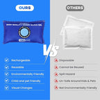 12 Pack Rechargeable Desiccant Packs, 100g Each, Blue, Color Indicating Silica Gel Dehumidifier Bags for Storage, Closets, Cars, Bins