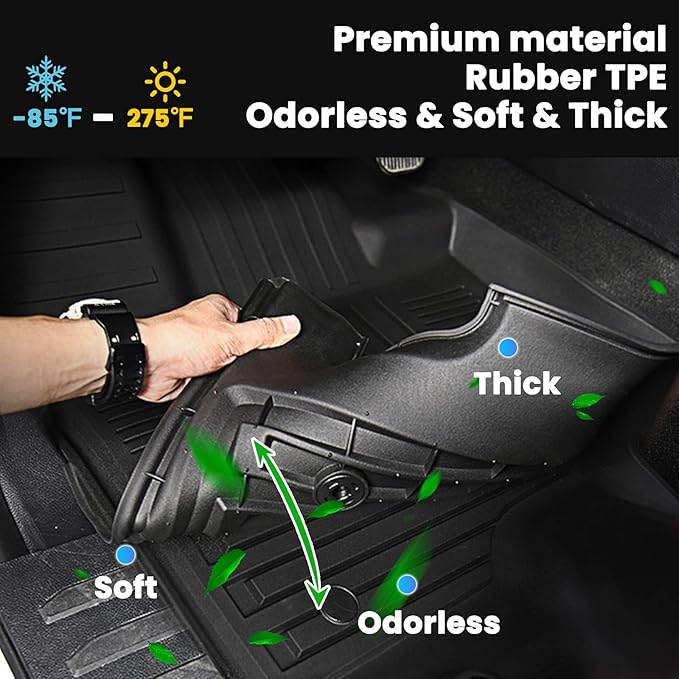 Auxko All Weather Floor Mats Cargo Mat Fit for Chevrolet Chevy Trailblazer FWD 2026 2025 2024 2023 2022 2021 TPE Floor Liner Trunk Mat Trailblazer Accessories All Season Odorless Anti-Slip Black