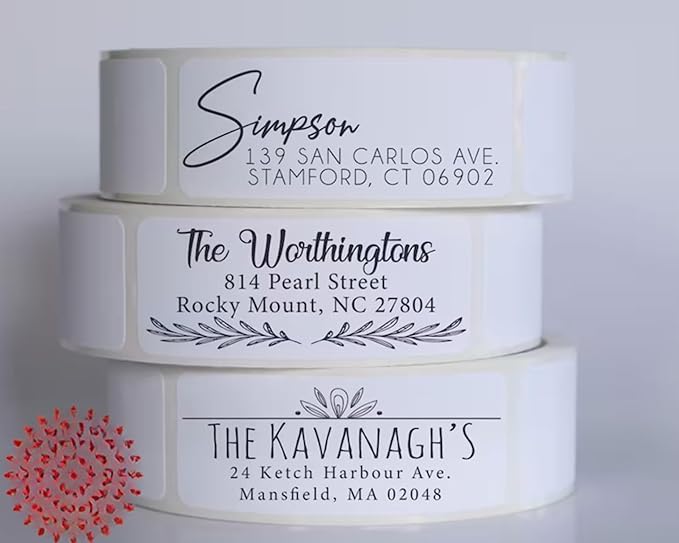Personalized Return Address Labels - Custom Address Stickers on Rolls (250-500 Labels) (Modern)