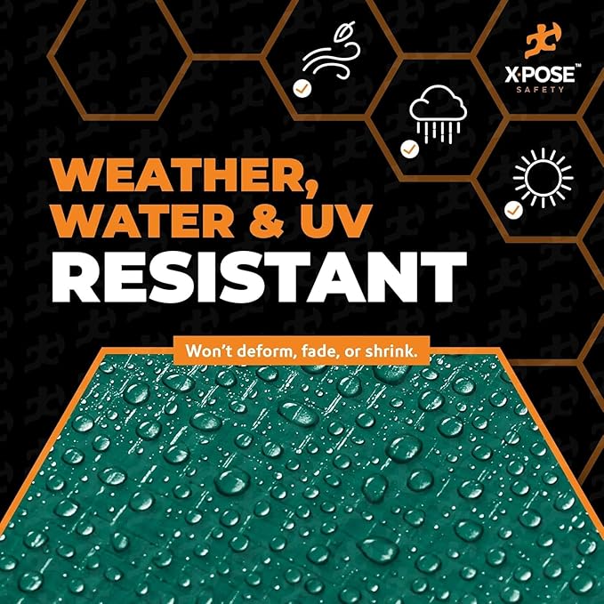 Heavy Duty Poly Tarp 12' x 20' - Bulk Half Pallet (120 Pack) Thick Waterproof, UV Blocking Protective Cover - Reversible Green & Black - 10 Mil Thick Polyethylene - by Xpose Safety
