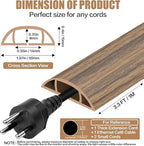 Floor Cord Cover Self Adhesive Cord Hider,3.3FT Cable Management, Extension Strip Protector for Wires, Prevent Cable Trips for Offices, Gyms, Exhibitions Cavity:0.47"(W) x0.35(H) Woodsmokedbrown