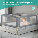 Bed Rails for Toddlers, Toddler Bed Rails, Bed Rail for Baby - Adjustable Height Bed Guard with Child Safety Lock,Universal Fit for King/Full/Twin Beds (Grey, 1 Side 70.8Inch)