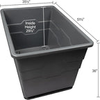 Commercial 20 Bushel Utility Cart with Steel Base, Poly Box Basket Truck, Laundry Cart, and Rolling Trash Bin, 51.5-Inch x 35.5-Inch x 36-Inch, 1000 Pound Weight Capacity, Gray
