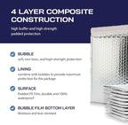 300-Pack Insulated Silver Thermal Bubble Mailers 18 x 23 - Waterproof Metallic Foil Self-Sealing Padded Envelopes for Cold Shipping, Perishables, Food, Cosmetics, Pharmaceuticals