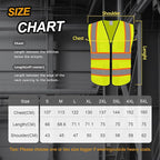 High Visibility Vest for Men Women 5 Pockets Safety Vest with Reflective Strips, Hi Vis Vest with Mesh Fabric, Breathable, (GR720-Yellow,M).