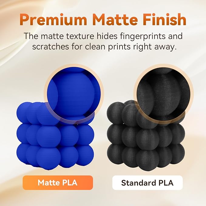 FLASHFORGE PLA Filament 1.75mm +/- 0.02mm, Matte Blue 3D Printer Filament 1kg (2.2lbs) Spool, Excellent Printing Performance, Easy to Use for Most FDM 3D Printers