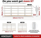 HOMEDANT 5 Tier Storage Shelves Adjustable Laminated Boltless Garage Metal Shelving Unit Heavy Duty Utility Rack Shelf Warehouse Pantry Closet Kitchen (4, (XL Deep) 48.1" W, White)