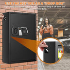 200 Keys Fireproof Key Safe with Hook Plates and Key Tags, Anti-Theft Key Lock Box Wall Mount with Combination Lock, Heavy Duty Key Box Key Cabinet Key Organizer for Home Office Garage