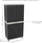 Sunnydaze Lockable Storage Cabinet - Indoor or Garage Storage Cabinet with 3 Adjustable Shelves - 48.75" H - Garage, Office, Home, Laundry Room - Gray