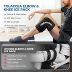 Elbow and Knee Ice Pack - Cold Ice Sleeve with Reusable Gel & Cold Therapy Compression for Knee, Shin Splints, Calf Strain, Flexible Ice Pack for Tennis Elbow, Tendinitis(Small (Pack of 1), Black)