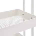 Amazon Basics 3-Tier Rolling Utility or Kitchen Cart, Lockable Wheels, Multifunctional Storage, White