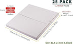 White 12" Vinyl Record Shipping Boxes, 12.8"L x 12.8"W x 1"H Corrugated Cardboard LP Album Mailers Boxes with Fragile Stickers, 25 Pack