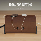 Extra Large Cable Management Box, Wood Cord Hider Box & Organizer for Power Strip, TV Wires & Desk Cable Storage