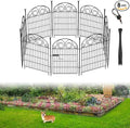 Tall Garden Fence Animal Barrier with Gate, 32 in(H) 8 Panels Garden Fences and Borders for Dogs, Dog Fence Outdoor for Yard, Total Length 17.5 Ft Metal Temporary Fencing│Patented