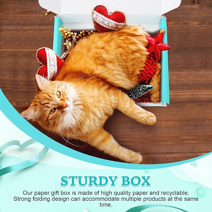 Spakon 50 Packs Shipping Boxes Cardboard Corrugated Mailer Packaging Boxes for Small Business Cute Small Box Cardboard Carton Box Mailers for Packaging Product(Blue,9 x 6 x 2.36 Inches)