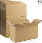 Frametory 11x6x6 Pack of 25 Corrugated Cardboard Packing Shipping Mailing Moving Carton Boxes, Brown