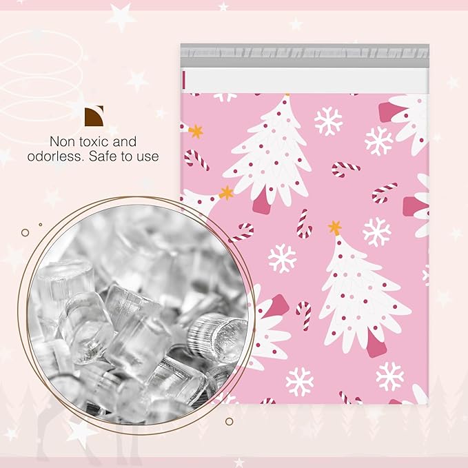 Metronic Christmas Poly Mailers 10x13 Inch 1200 Pack Shipping Bags for Clothes,Self Adhesive Shipping Envelopes for Small Business,Waterproof Mailers Poly Bags for Shipping,Packaging Mailing Bags Pink