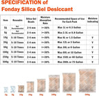 5g x 100 Packs Fonday Food Grade Silica Gel Desiccants Packs Moisture Absorbers Dehumidifier for Food Storage, Electronics, 3D Filament & Safes