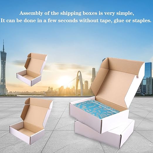 Shipping Boxes, 7"x5"x2"Which is Anti-Impact Come with Exquisite Sealing Label.Suitable E-Commerce Packaging, Shipping Packaging.