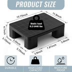 1 Pcs Plastic Pallet for Basement Storage Easy Stack Lightweight Floor Pallet Display Flooring Room Supermarket Christmas, Support up to 2000 Lbs (15.7'' L X 12'' W X 4.7'' H,Black)
