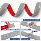 Floor Cord Cover for Wires on Floor Self Adhesive Cord Hider Floor Cable Management Wire Covers for Cords Protector Prevent Cable Trips Cord Cavity W 0.47" x H 0.27", Gray, 10Ft