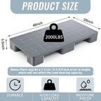 4 Pcs Plastic Pallet for Basement Storage Easy Stack Lightweight Floor Pallet Display Flooring Room Supermarket Christmas, Support up to 2000 Lbs (40'' L X 20'' W X 5.5'' H,Grey)