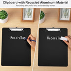 ZCZN Metal Clipboards, 18 Pack Heavy Duty Aluminum Clipboards 12 x 9 Inches, A4 Letter Sizer Document Holder with Low Profile Clip, Suitable for School, Office, Jobsite or Medical Staff, Black