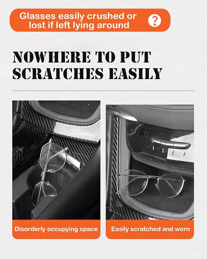 Sunglasses Holder for Car Visor, Magnetic Leather Glasses Eyeglass Clip, With Ticket and Pen Clip (Grey)