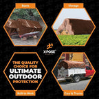 Super Heavy Duty Brown Poly Tarp 6' x 20' - Bulk Half Pallet (90 Pack) Thick Waterproof, UV Blocking Protective Cover - 16 Mil Thick Polyethylene - by Xpose Safety