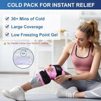APEXUP Ice Pack for Knee Pain Relief, Large Reusable Wrap After Surgery, Flexible Gel Cold Pack for Injuries, Pain Relief for Back, Shoulder, Elbow, Ankle and Leg (Pink, L, 1PK)
