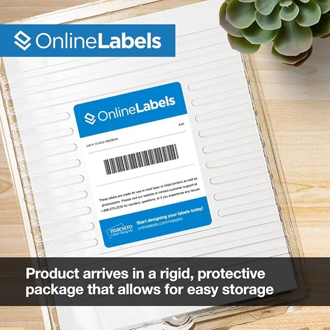 Removable Sticker Paper, White Matte, 100 Sheets, 8.5 x 11 Full Sheet Label, Inkjet or Laser Printer, Online Labels