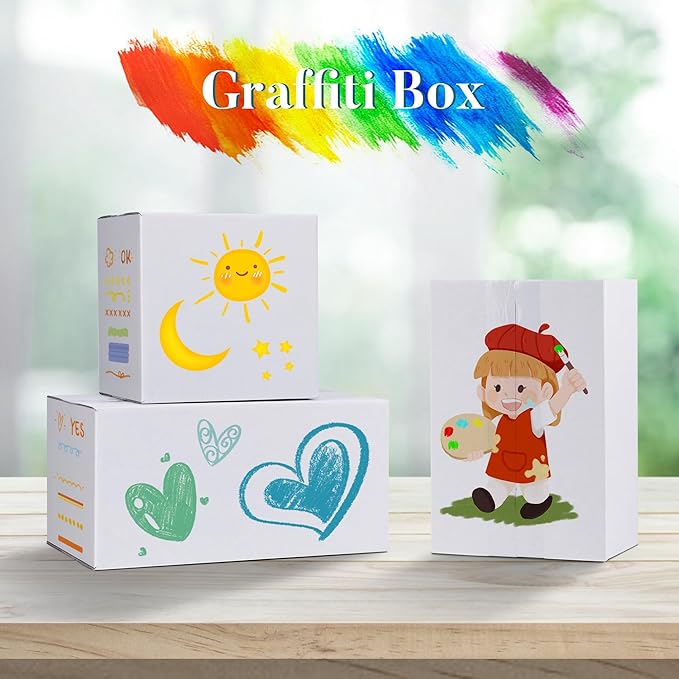 Shipping Boxes 6x6x6 Set of 6, White Corrugated Cardboard Box for Mailing Business Packaging