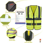 A-SAFETY hi vis Safety Vests, Yellow