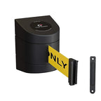 Crowd Control Warehouse - CCW Series WMB-220 Fixed Wall Mount Retractable Belt Barrier - 15 Foot, Yellow"Authorized Access ONLY" Black Letters Belt with Black ABS Case