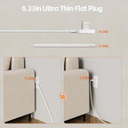 Surge Protector Power Strip-TerHavn 15 FT Flat Extension Cord ，10 AC Outlets & 4 USB Ports(3.4A 17W), 1080J ，Wall Mountable Desktop Charging Station with Flat Plug for Office Supplies and Home, White