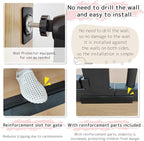 Lumizone Extra Tall Cat Gate 61.02" High Pressure Mounted Extra Wide 59.25"-63.38" (17Sizes) 1.37" Gap No Drilling Auto-Close Tall Pet Gate for Dogs (Black, 59.25"-63.38" W)