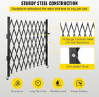 VEVOR Folding Security Door, 87" H x 85" W Accordion Gate, Steel Scissor Gate with Padlock