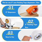 Packing Tape Heavy Duty Refill 36 Rolls Sealing Great for Packing Box Shipping and Moving Supplies Packaging 1.88" x 65 Yards 3" Core 2.0 Mil Thick Adhesive