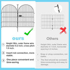 Tall Garden Fence with Gate, 40 in(H) x 45 Ft(L) Dog Fence Outdoor for Yard, 20 Panels Rustproof Metal Wire Animal Barrier Fences, Temporary Fencing for Dogs Rabbits, Arched
