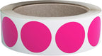Royal Green Colored Label Dot Stickers for Inventory and Labeling - 25mm/1 Inch Round Sticker in Neon Pink (1Roll - 600 Pack)