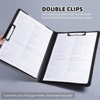 Clipboard Folder, A4 Foldable Clipboard with Horizontal and Vertical Double Metal Clips, 360 Degree Foldable Binder Clipboards with Pen Holder, File Cover Work Folder Clipboards, Pink