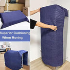 2 Pack Moving Blankets Heavy Duty 80"x72" Quilted Packing Blankets for Moving Furniture Padded Shipping Furniture Mover Blue