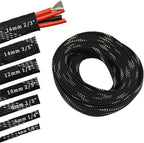 30ft PET Expandable Sleeving Wire Cable Sleeve (1/4", Silver&Black)