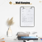 Hongri Plastic Clipboard with Pen Holder, Gray 8.5x11 Letter Size Clip Board for Classroom, Office, Students, Nurses and Women, Low Profile Clip, Size 12.5 x 9 in(Pack of 2)