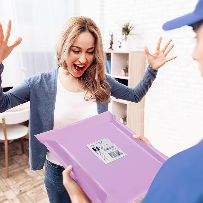 Fuxury Poly Mailers 14.5x19 Inch 1000 Pack, Bulk Shipping Bags for Clothing, Strong Adhesive Shipping Envelopes for Small Business Suppliers,Waterproof Mailers Poly Bags Mailing Envelopes Light Purple